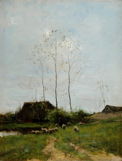 Paesaggio con pastore e pecore da Anton Mauve