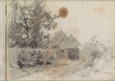 Sentiero lungo una siepe verso una casa di campagna da Anton Mauve
