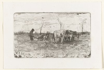 Buoi che arano da Anton Mauve