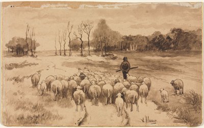 Pastore con il suo gregge, c. 1870 da Anton Mauve