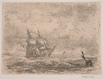 Una brigata in mare agitato da Anton Melbye