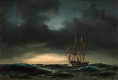 Una corvetta danese in mare aperto dopo una tempesta da Anton Melbye