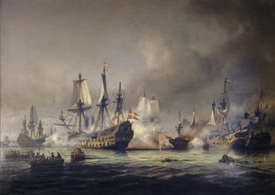 Un episodio della battaglia navale nella baia di Køge 1677 da Anton Melbye