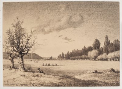 Paesaggio aperto con un bosco in lontananza. Borgogna da Anton Melbye