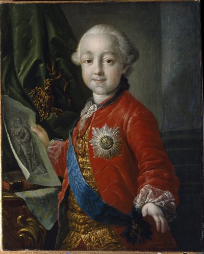Ritratto del granduca Pavel Petrovich Romanov (1754-1801), bambino da Anton Pavlovich Losenko
