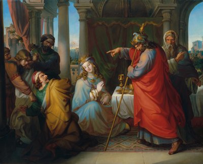 Il re Assuero condanna a morte Aman da Anton Petter