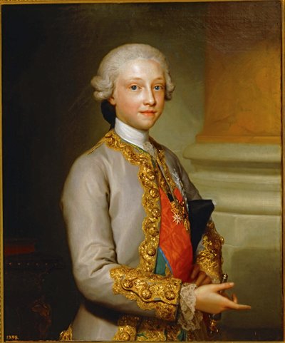 Il bambino Gabriel de Bourbon ... (dipinto su tela) da Anton Raphael Mengs