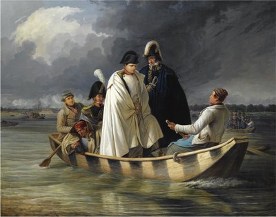 Napoleone lascia il Lobau dopo la sconfitta nella battaglia di Aspern da Anton Ritter von Perger