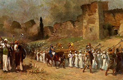 Distruzione delle mura di Gerico - Vecchio Testamento da Anton Robert (after) Leinweber