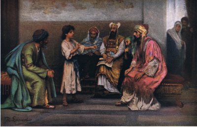 Cristo con i dottori nel tempio, da Hulberts Story of the Bible pubblicato da The John Winston Company, 1932 da Anton Robert Leinweber