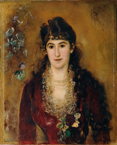 Dama in abito rosso da Anton Romako