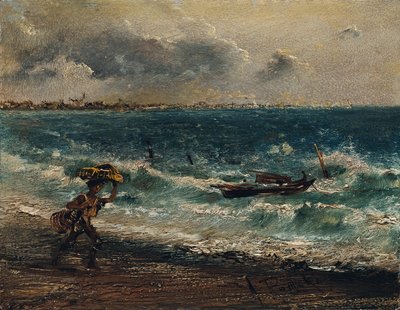 Ragazzo pescatore sulla spiaggia da Anton Romako