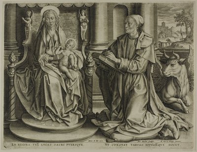 San Luca che dipinge la Vergine da Anton Wierix