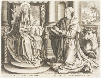 San Luca che dipinge la Vergine da Anton Wierix