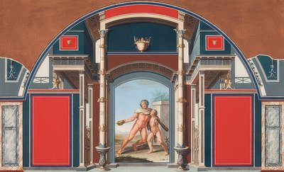 Affresco di una casa romana nel sito della Villa Negroni a Roma, Ercole ubriaco da Anton von Maron