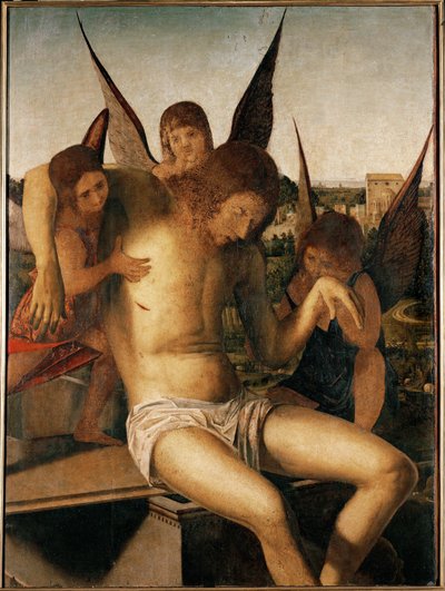 Pietà con tre angeli, 1475 circa (olio su tavola) da Antonello da Messina