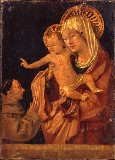 La Madonna e il Bambino con un monaco francescano in adorazione da Antonello da Messina