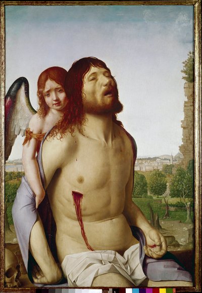 Il Cristo morto sostenuto da un angelo da Antonello da Messina