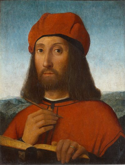 Ritratto di un uomo con berretto rosso e libro da Antonello de Saliba