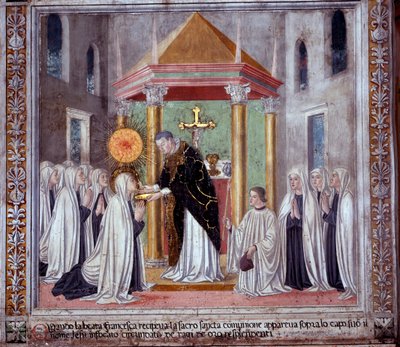 Vita di Santa Francesca Romana: Quando la santa riceveva la Comunione, una sfera luminosa appariva sopra di lei da Antoniazzo Romano