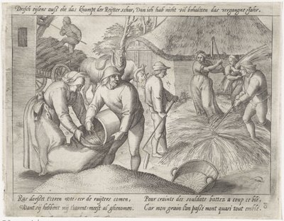 Trebbiare il grano da Antonie Wierix (II) (possibly)