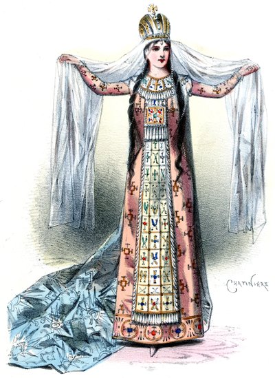Massenet - Esclarmonde - Sibyl Sanderson, ruolo di Esclarmonde, prologo 1° tableau - Antonin-Marie Chatinière, 1889 da Antonin Marie Chatiniere