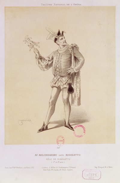 Ritratto di Mr. Melchissedec come Rigoletto in Rigoletto di Verdi da Antonin Marie Chatiniere