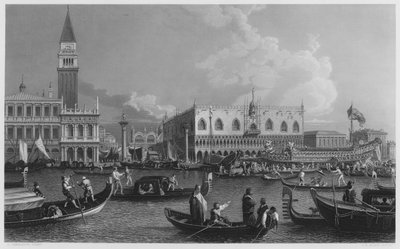 San Marco, Il Bucintoro, dal quadro nella Collezione Reale (incisione) da Antonio (after) Canaletto