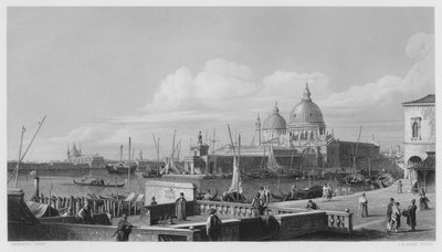 La Dogana, Venezia, dal quadro nella Collezione Reale (incisione) da Antonio (after) Canaletto