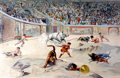 Giochi circensi a Pompei da Antonio (after) Niccolini