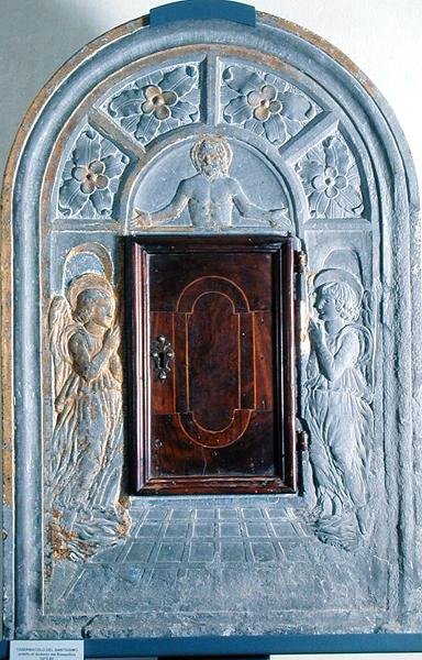Cristo in Maestà sopra la Porta del Paradiso, affiancato da due angeli, c.1470-80 da Antonio (attr. to workshop of) Rossellino