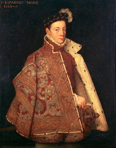 Ritratto di Don Carlos, Principe delle Asturie da Antonio (studio of) (attr. to) Moro