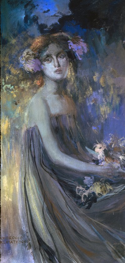 Signora con fiori da Antonio Ambrogio Alciati