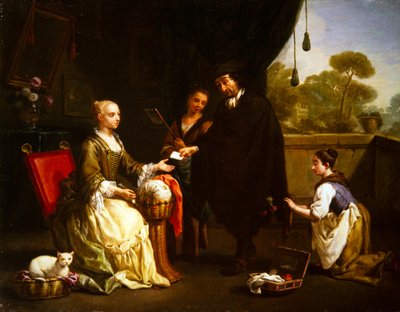 Una coppia di soggetti di genere (dipinto) da Antonio Amorosi
