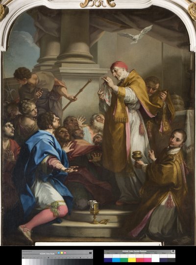 San Gregorio che mostra il corporale macchiato di sangue da Antonio Balestra