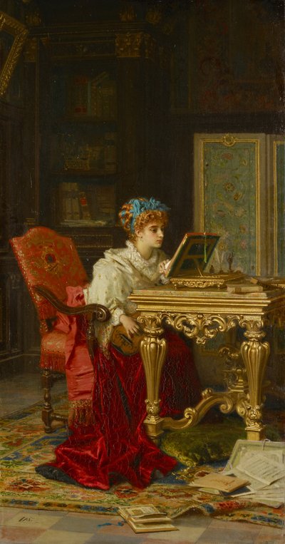 Una donna che suona musica (Irene di Spilimbergo) da Antonio Barzaghi Cattaneo