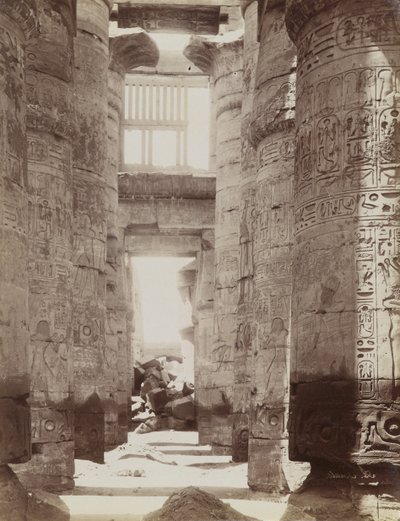 Sala Ipostila nel Tempio di Karnak, vista della Sala Ipostila da Antonio Beato