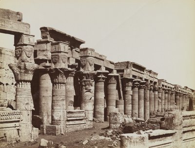 Philae, vista da sud-est del Colonnato Ovest al Tempio di Iside da Antonio Beato