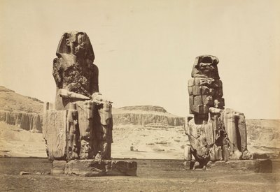 I Colossi di Memnone, Tebe, c. 1860 da Antonio Beato