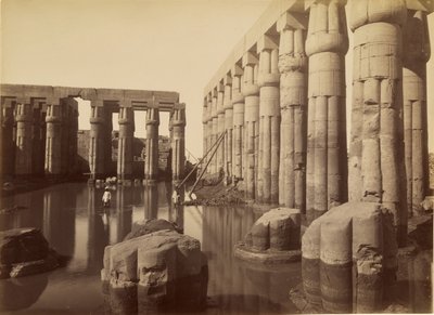 Il cortile allagato di Amenhotep III nel tempio di Luxor da Antonio Beato