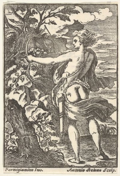 Callisto a caccia con arco teso, dopo Parmigianino, 1720-1740 da Antonio Belemo