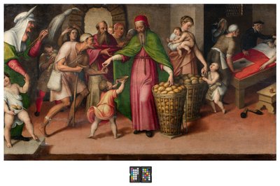 Sagrestia, Antonio Campi, Carità di San Facio 1568, Tavola originale della riproduzione sull