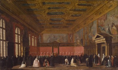 Ricevimento degli ambasciatori stranieri nel Palazzo Ducale, Venezia, c.1765-80 da Giovanni Antonio Canal