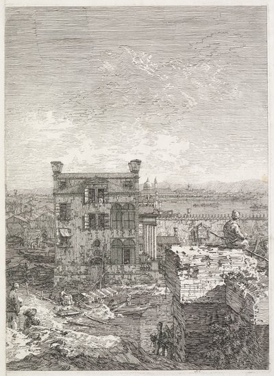Vedute: Una casa circondata da sei colonne da Antonio Canaletto