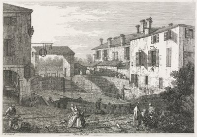 Vedute: La chiusa del canale a Dolo, 1735-1746 da Giovanni Antonio Canal