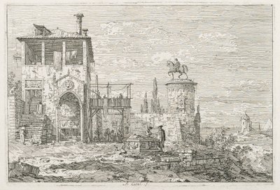 Vedute: Il monumento equestre, 1735-1746 da Giovanni Antonio Canal