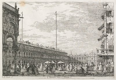 Vedute: Il Palazzo dei Procuratori e la Chiesa di San Geminiano, Venezia da Giovanni Antonio Canal