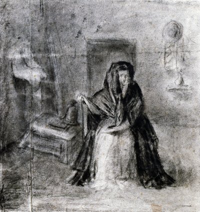 Donna seduta, di Antonio Canova (1757-1822), disegno da Antonio Canova