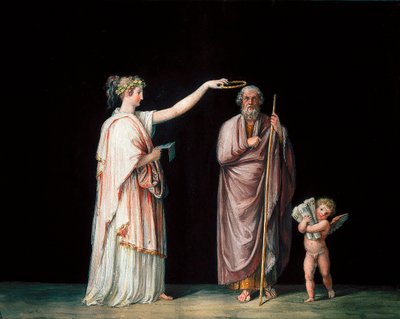 La Musa Calliope e Omero. Tempera di Antonio Canova (1757-1822), circa 1798 da Antonio Canova