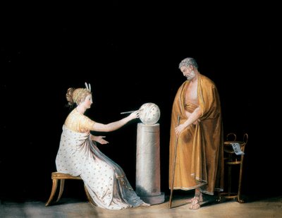 La musa Urania e Talete. Tempera di Antonio Canova (1757-1822), circa 1798. da Antonio Canova